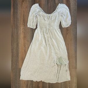 Abercrombie Light Green Puff Sleeve Dress Small